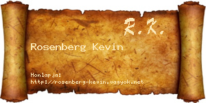 Rosenberg Kevin névjegykártya